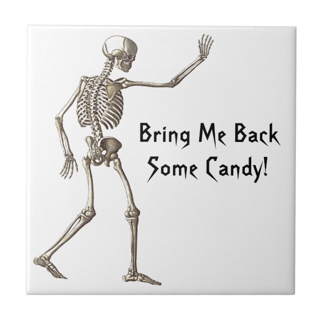 Carreau Ramenez-Moi Un Peu De Bonbons Skeleton Halloween (Devant)