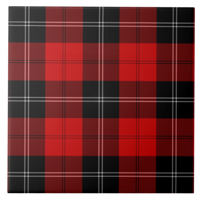 Carreau Ramsay tartan rouge noir plaid (Devant)