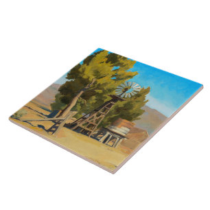 Carreau Ranch Windmill, Carson, Nevada par Maynard Dixon
