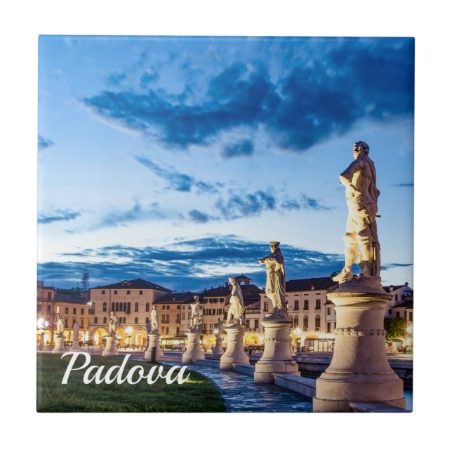 Carreau Rangée de statues illuminées à Padova (Devant)