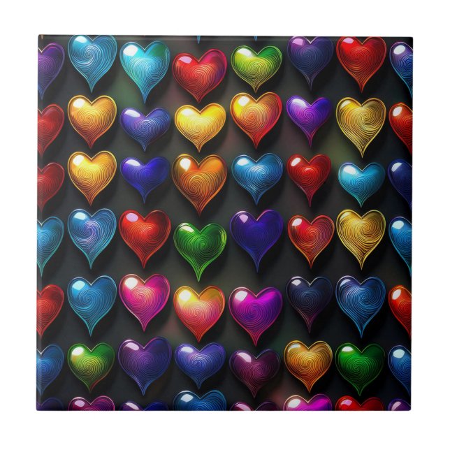 Carreau Rangées de coeur (Devant)