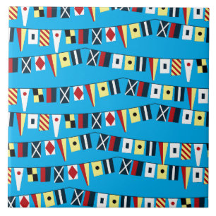 Carreau Rangées de tuiles de drapeaux nautiques colorés
