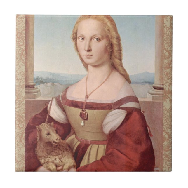 Carreau Raphael Dame et la Licorne Classique beaux-arts (Devant)