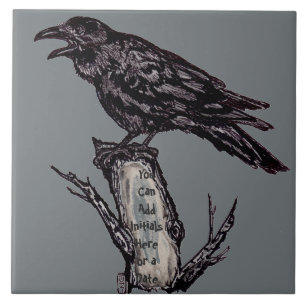 Carreau Raven Grey Art Ceramic Tile Trivet Personnaliser