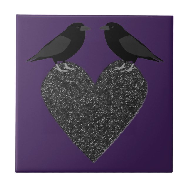 Carreau Ravens gothiques et Coeur noir (Devant)