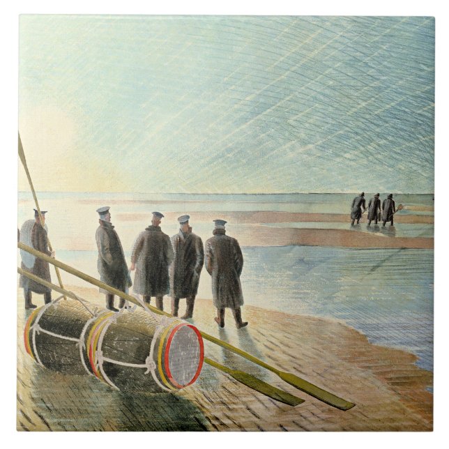 Carreau Ravilious - Dangerous Work at Low Tide, (Devant)