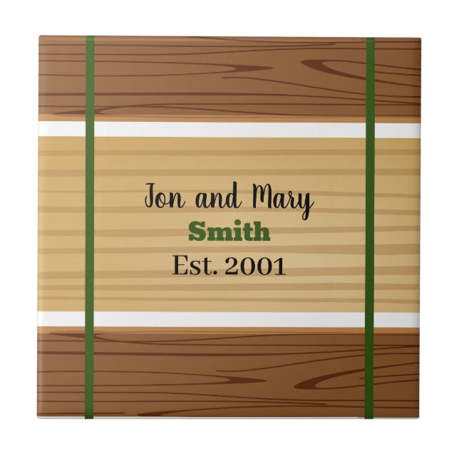 Carreau Rayé vert et aspect bois  (Devant)