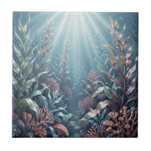 Carreau Rays de soleil sous-marins récif de corail algue s