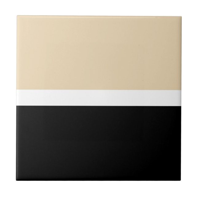 Carreau Rayure Abstraite Beige Noir (Devant)