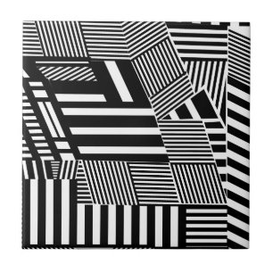 Carreau Rayure noire et blanche classique