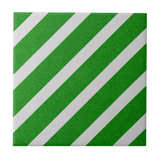 Carreau Rayure Verte Pailletée (Devant)