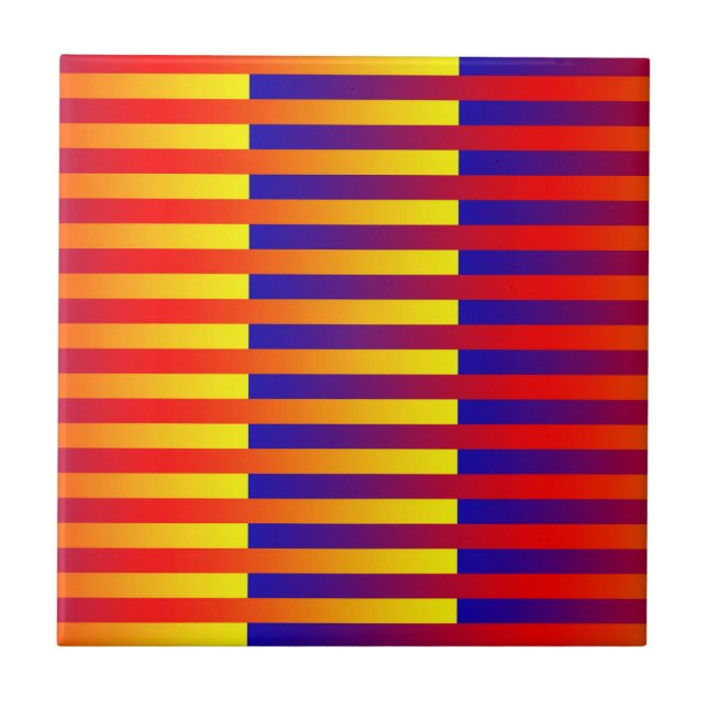 Carreau Rayures Bleu Rouge Jaune (Devant)
