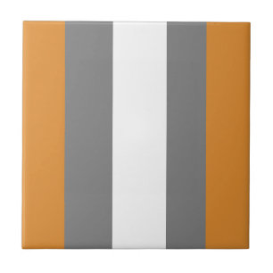 Carreau rayures Brown, grises et blanches