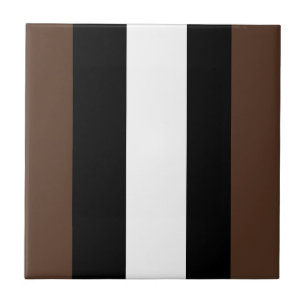 Carreau rayures Brown, noir et blanc