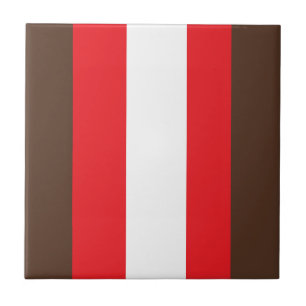 Carreau rayures Brown, rouges et blanches