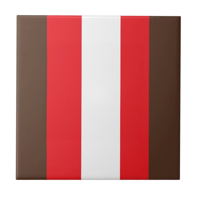 Carreau rayures Brown, rouges et blanches (Devant)