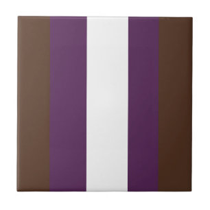 Carreau rayures Brown, violettes et blanches