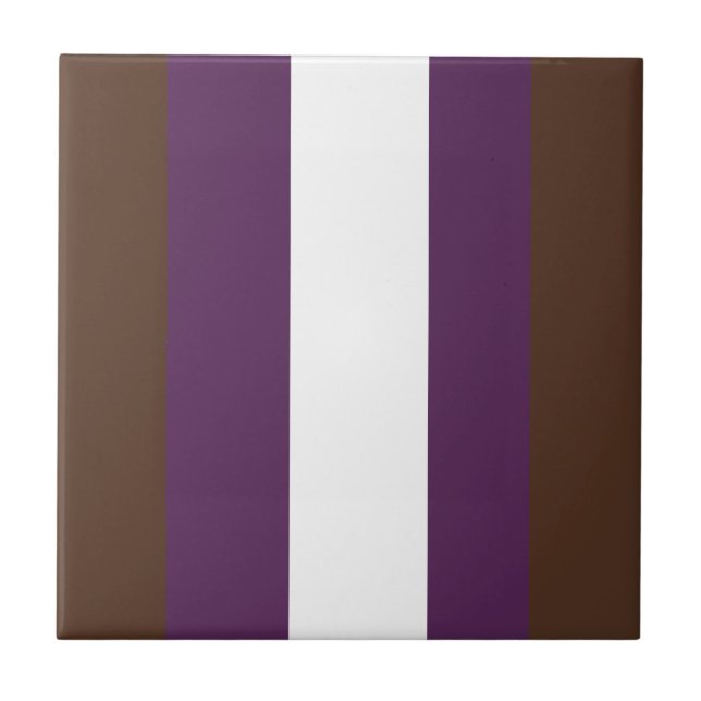 Carreau rayures Brown, violettes et blanches (Devant)
