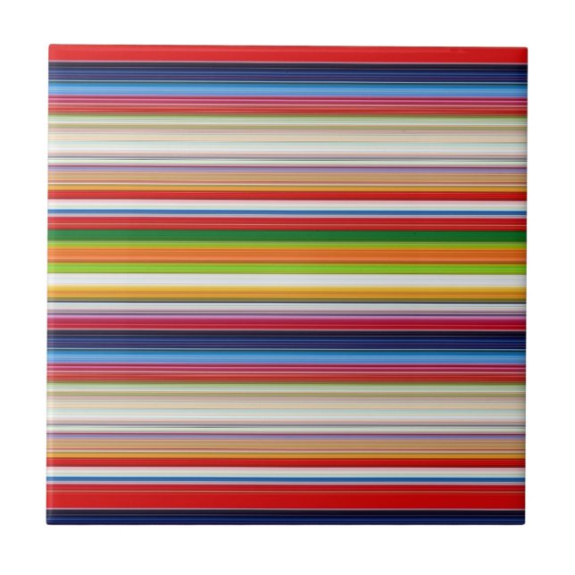 Carreau Rayures colorées chaudes (Devant)