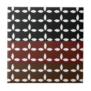 Carreau Rayures Colorées Motif Floral Géométrique