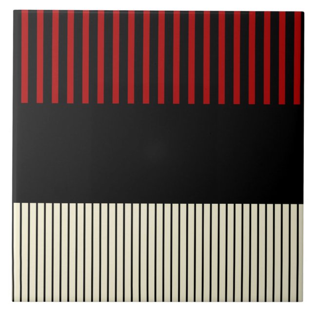 Carreau Rayures Colour Pop - Rouge & Crème (Devant)