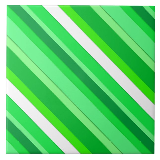 Carreau Rayures de bonbons en couches - vert émeraude et b (Devant)