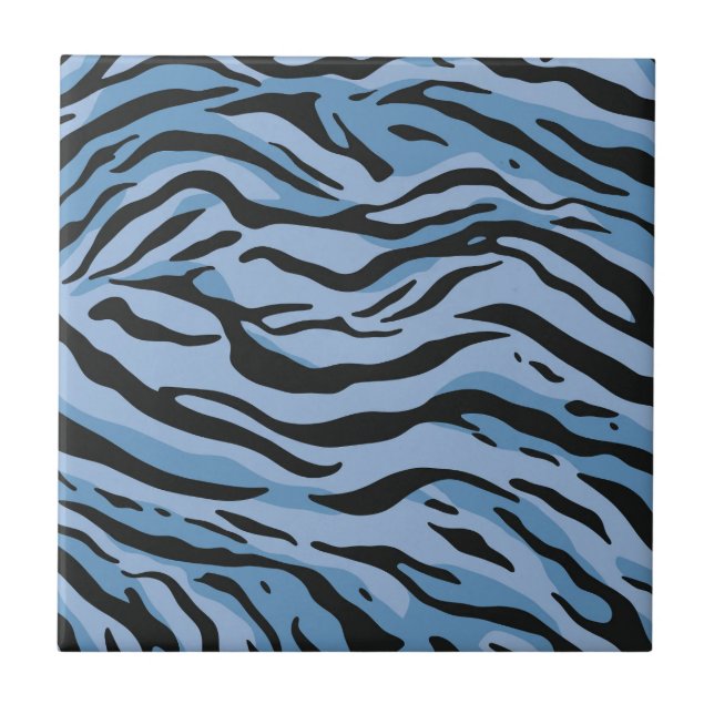 Carreau Rayures de Tigre Bleu (Devant)