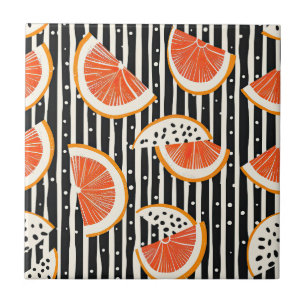 Carreau Rayures de tranches de citrus gras (8)