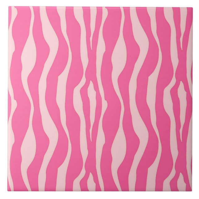 Carreau Rayures de zèbre - Fuchsia et rose clair (Devant)
