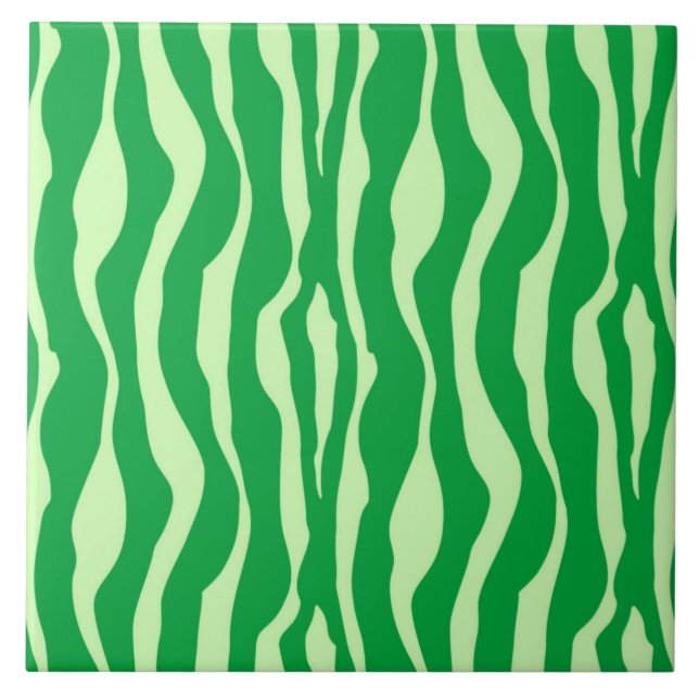 Carreau Rayures de zèbre - Nuances de vert citron (Devant)