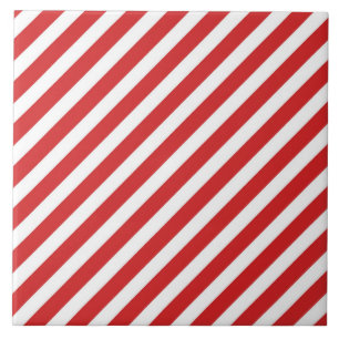 Carreau Rayures diagonales rouges et blanches
