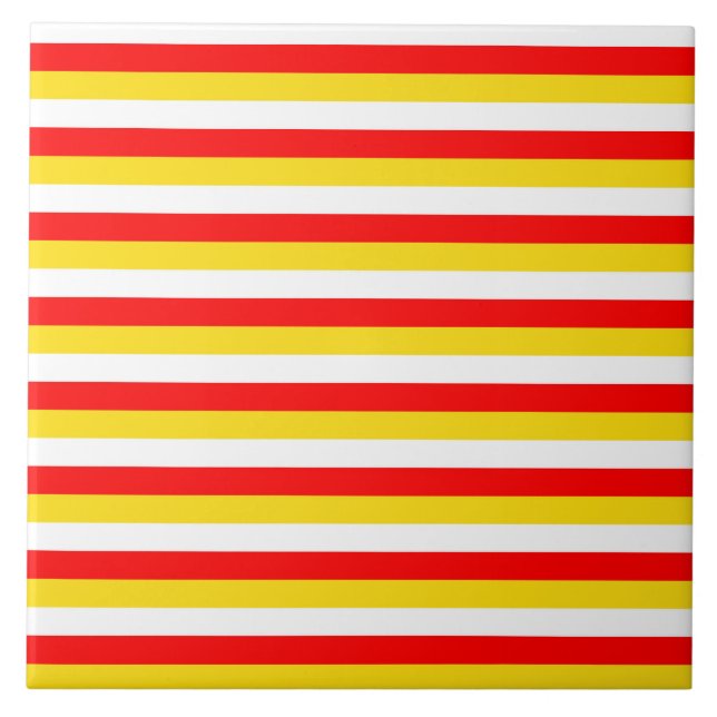 Carreau Rayures du drapeau de Guernesey rouge jaune blanc  (Devant)