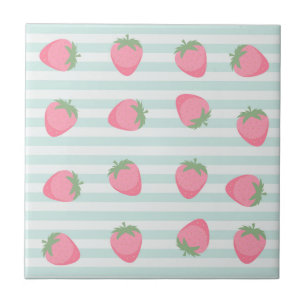 Carreau Rayures fraise rose
