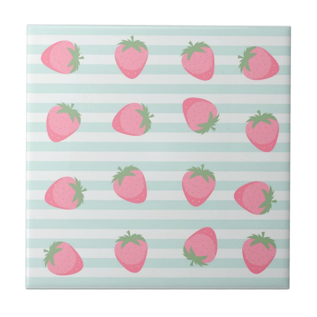 Carreau Rayures fraise rose (Devant)