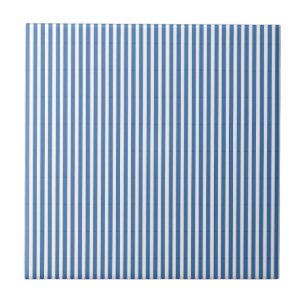 Carreau Rayures minimalistes bleues et blanches classiques