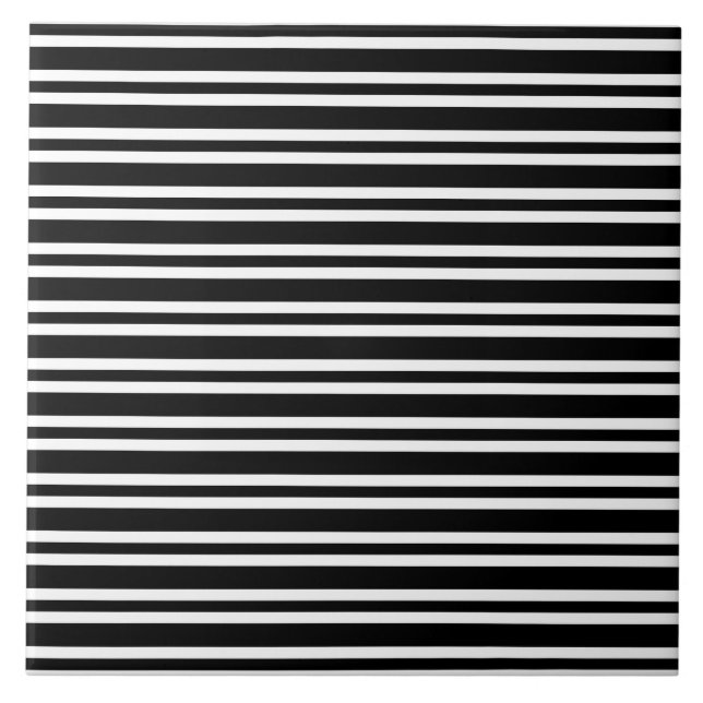 Carreau Rayures noires et blanches sans couture (Devant)