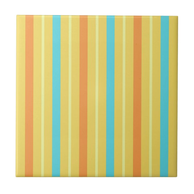 Carreau Rayures Orange Bleu Jaune Clair (Devant)