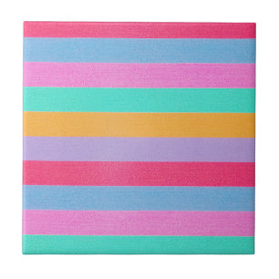 Carreau Rayures Rétro Colorées Vibrantes