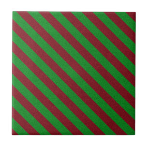 Carreau Rayures rouges et vertes pailletées