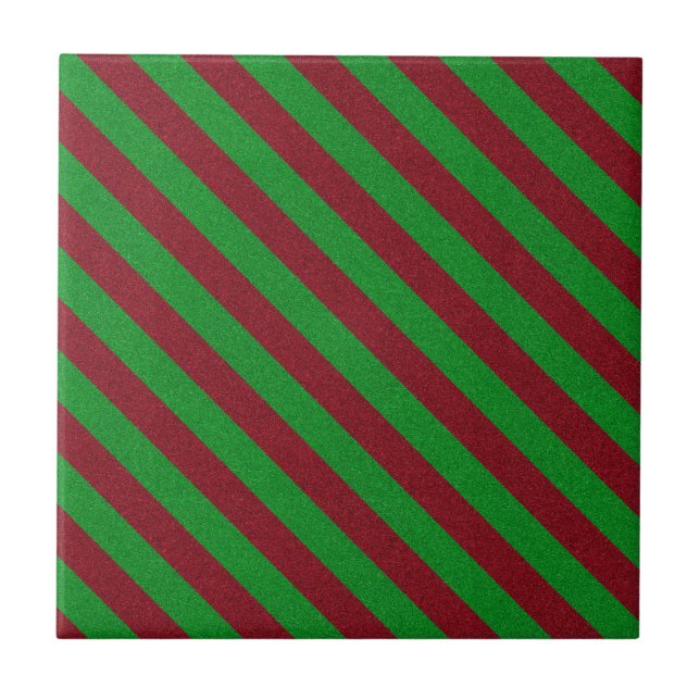 Carreau Rayures rouges et vertes pailletées (Devant)