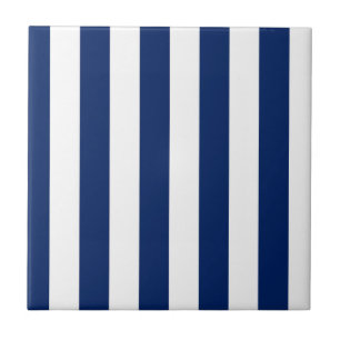 Carreau Rayures verticales bleu marine et blanc