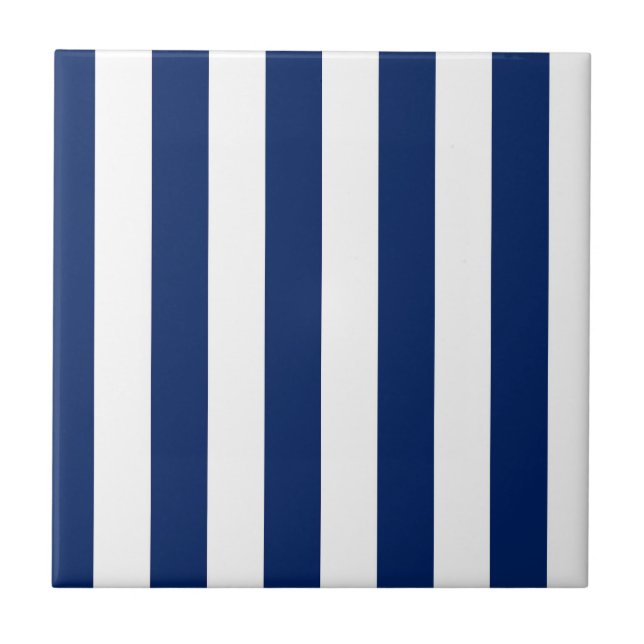 Carreau Rayures verticales bleu marine et blanc (Devant)