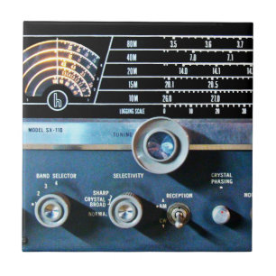 Carreau Récepteur radio vintage à ondes courtes