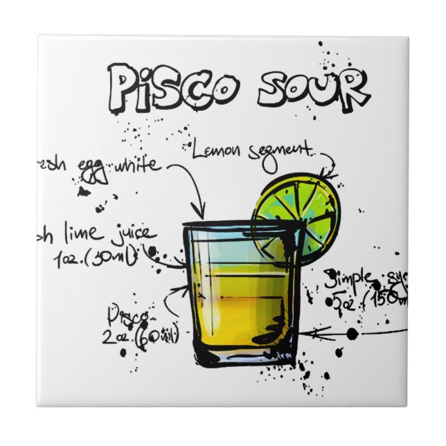 Carreau Recette aigre de cocktail de Pisco (Devant)
