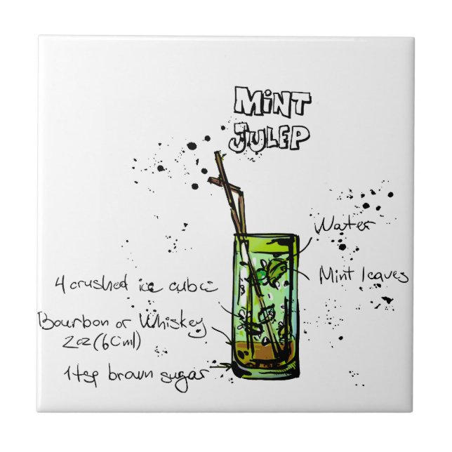 Carreau Recette de cocktail de Julep en bon état (Devant)