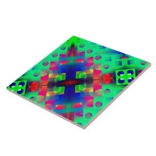 Carreau Rectangle coloré avec trou, enfoncé au centre
