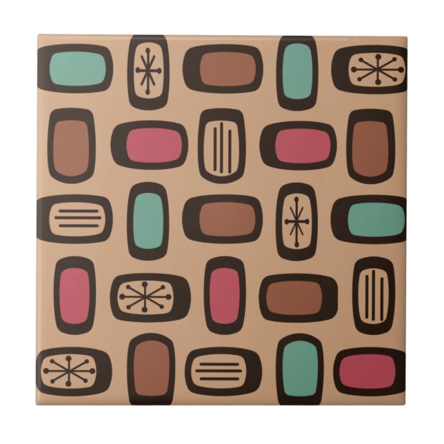 Carreau Rectangles arrondies du MCM du milieu du siècle Co (Devant)