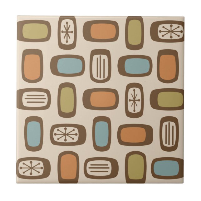 Carreau Rectangles arrondies MCM du milieu du siècle (Devant)