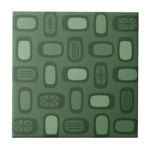 Carreau Rectangles arrondies MCM du milieu du siècle Vert