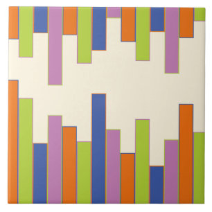 Carreau Rectangles bleues, orange, violettes, vertes et cr